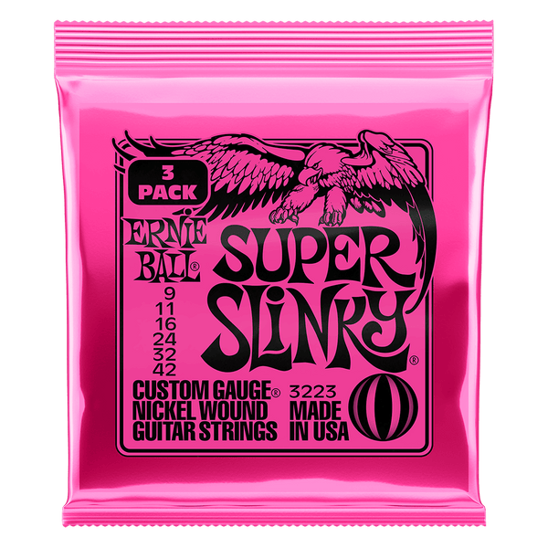 Ernie Ball - Super Slinky - Nickel Wound Guitar Strings - 9-42 Gauge - 3 Pack