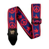 Ernie Ball - Jacquard Strap - Peace Love Dove - Red/Blue