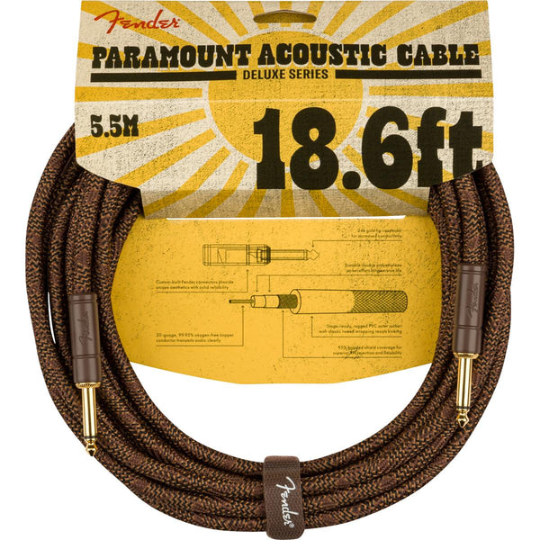 Fender - 18.6' Paramount Series Acoustic ST/ST Instrument Cable - Brown