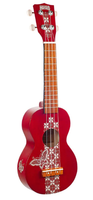 Mahalo - Batik Soprano Ukulele - Trans Red