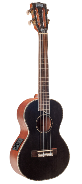 Mahalo - Pearl Series Acoustic Electric Tenor Ukulele - Black