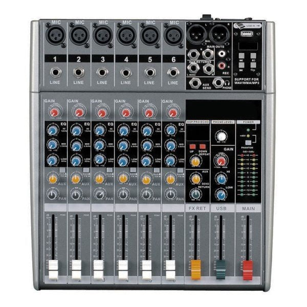 6 Channel Ultra Slim Mixer