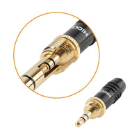 Hi-Con - HI-J3563S - 1/4" and mini jack jack connector - Thread on 1/4" Jack over 3.5mm Mini jack cord connector.