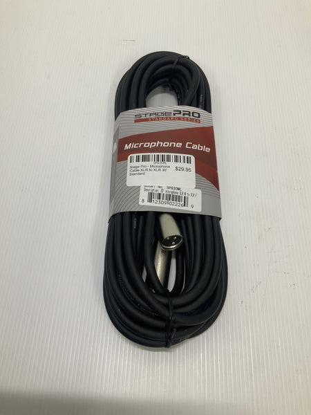 Stage Pro - Microphone Cable XLR to XLR 30' Standard