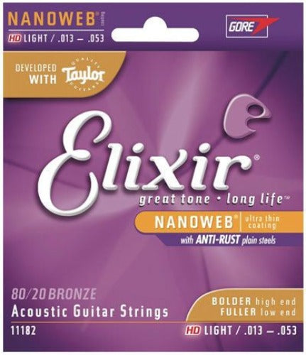 Elixir - Nanoweb HD Acoustic Guitar Strings - 13/53