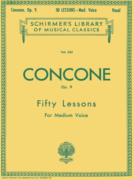 Schirmer Edition - Concone 50 Lessons for Medium Voice Op. 9