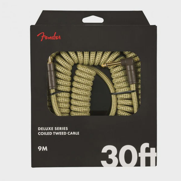 Fender Deluxe Series Coil Guitar Cable Instrument Lead 9m (30ft) Tweed