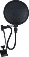 Proel Mic Pop Shield on Gooseneck Fitting BLACK