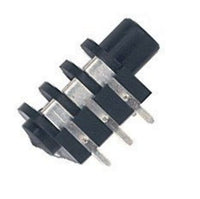 Stereo Jack Connector 6.3mm PCB Mount FEMALE BLACK