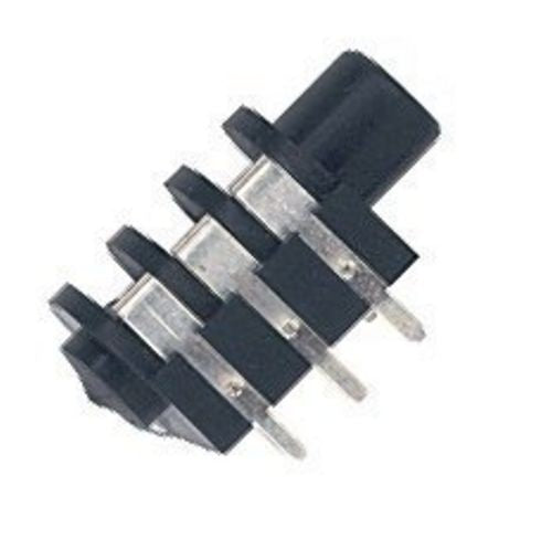 Stereo Jack Connector 6.3mm PCB Mount FEMALE BLACK
