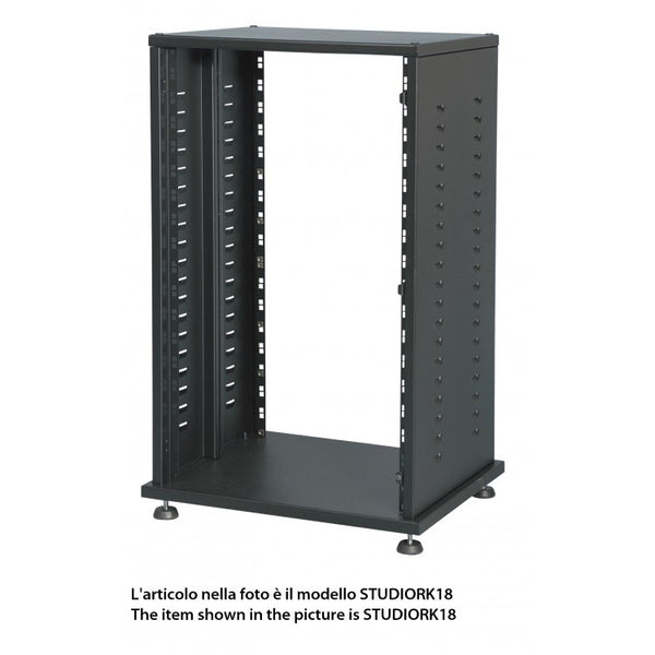 Proel Mobile 19" Rack 24U Side Vents + Castors BLACK - STUDIORK24