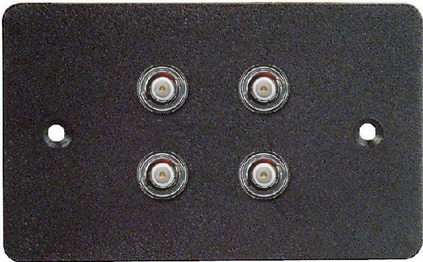 Wall Connector Plate 4 x BNC Empty Steel BLACK