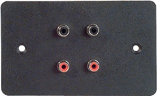 Wall Connector Plate 4 x RCA EMPTY Steel BLACK