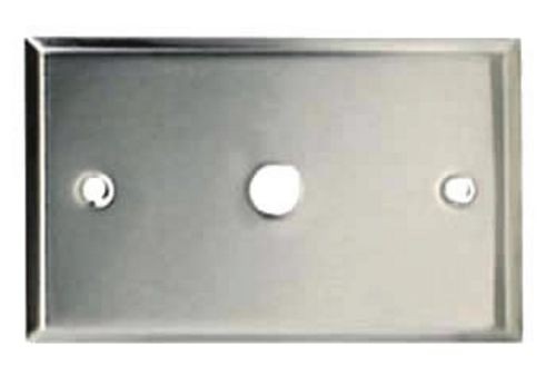 Wall Connector Plate 1 x RCA Curved Edges STAINLESS