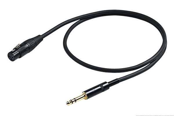 Proel Mic Lead FXLR > TRS 5m Spiral Shield BLACK