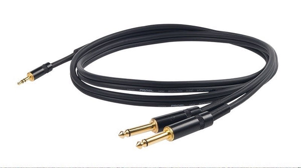 Challenge Stereo Split Lead 3.5mm TRS > 2 x 6.3mm TS 3m