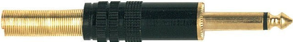 Stereo Jack Connector 6.3mm Cord Plug MALE BLACK - S245S