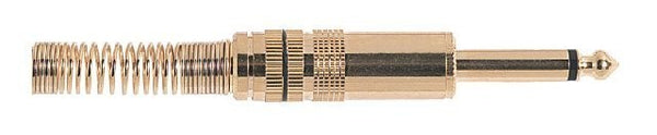 Mono Jack Connector 6.3mm Cord Plug MALE BLACK - S250BK