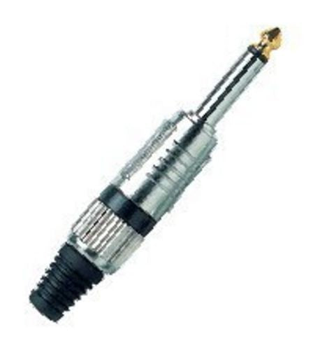 Mono Jack Connector 6.3mm Cord Plug MALE BLACK - S2CPROBK