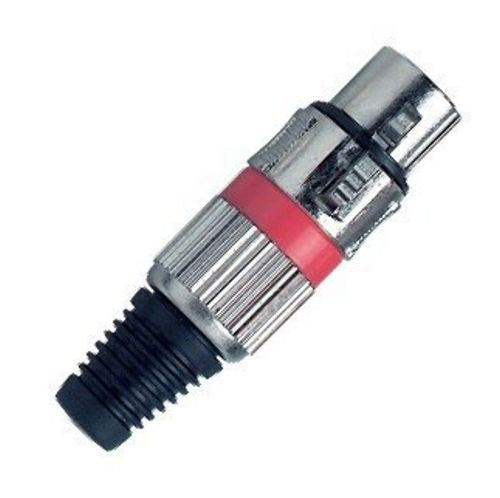 XLR Connector 3 Pin Cord Plug FEMALE RED