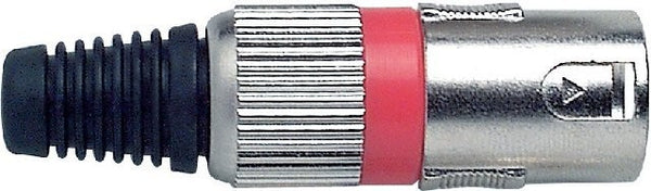 XLR Connector 5 Pin Cord Plug MALE RED
