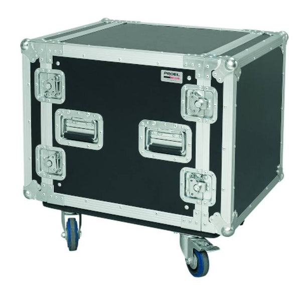 Proel 19" Rack Case+Wheels 10U 2 Lids 45cm BLACK