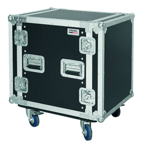 Proel 19" Rack Case+Wheels 12U 2 Lids 45cm BLACK