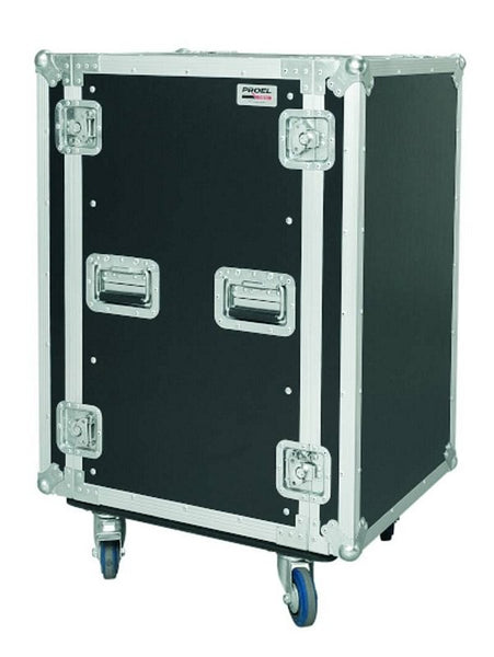 Proel 19" Rack Case+Wheels 18U 2 Lids 45cm BLACK