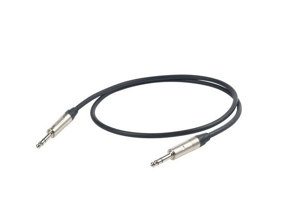 Proel Stereo Jack Lead TRS > TRS 3m 95% Braid Shield BK