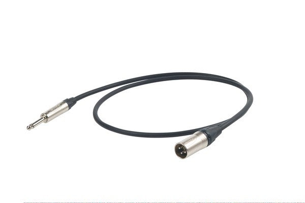 Proel XLR Input Lead MXLR > TS 5m 95% Braid Shield BK