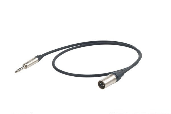 Proel XLR Input Lead MXLR > TRS 1m 95% Braid Shield BK