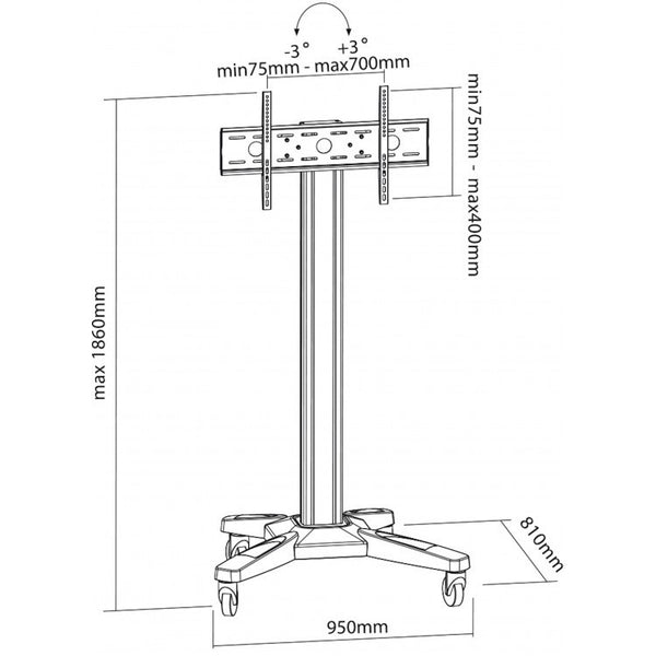 Proel Multifunctional stand for LED, LCD or flat screen TV - PRSS10