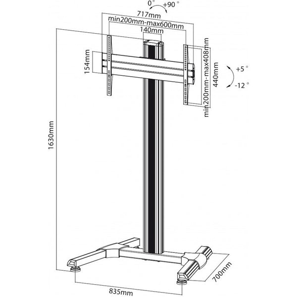 Proel Multifunctional stand for LED, LCD or flat screen TV