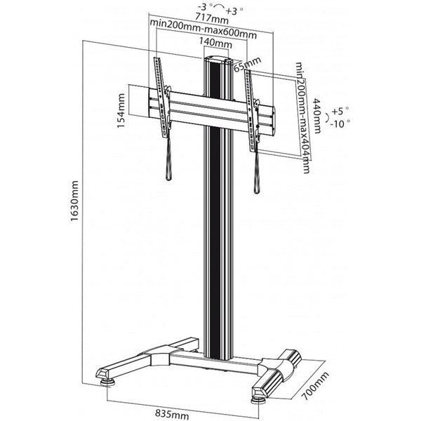 Proel Multifunctional stand for LED, LCD or flat screen TV