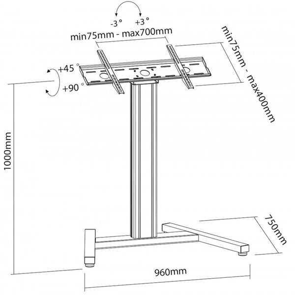 Proel Multifunctional stand for LED, LCD or flat screen TV