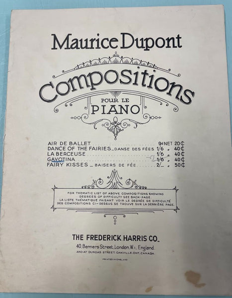 Maurice Dupont - Compositions for the Piano (Second Hand)