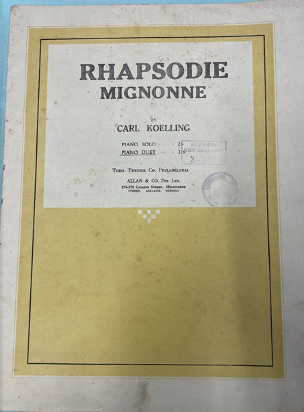Rhapsodie Mignonne by Carl Koelling (Second Hand)
