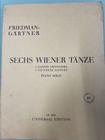 Six Viennese Dances for Solo Piano (Second Hand)