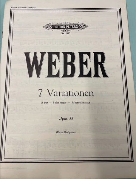 Weber - 7 Variations Op. 33  for Piano and Clarinet (Second Hand)